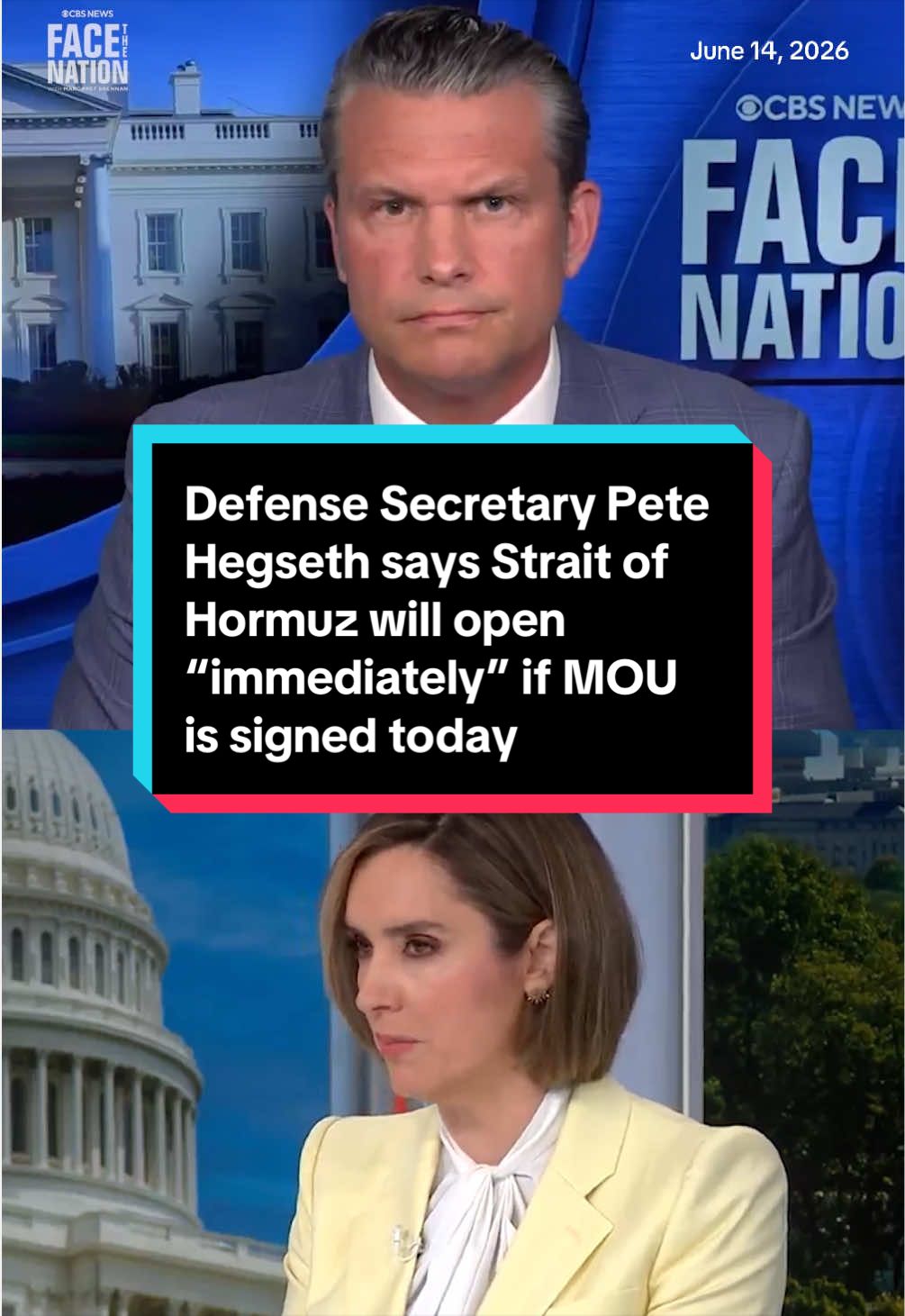 Defense Secretary Pete Hegseth said the Strait of Hormuz will open 
