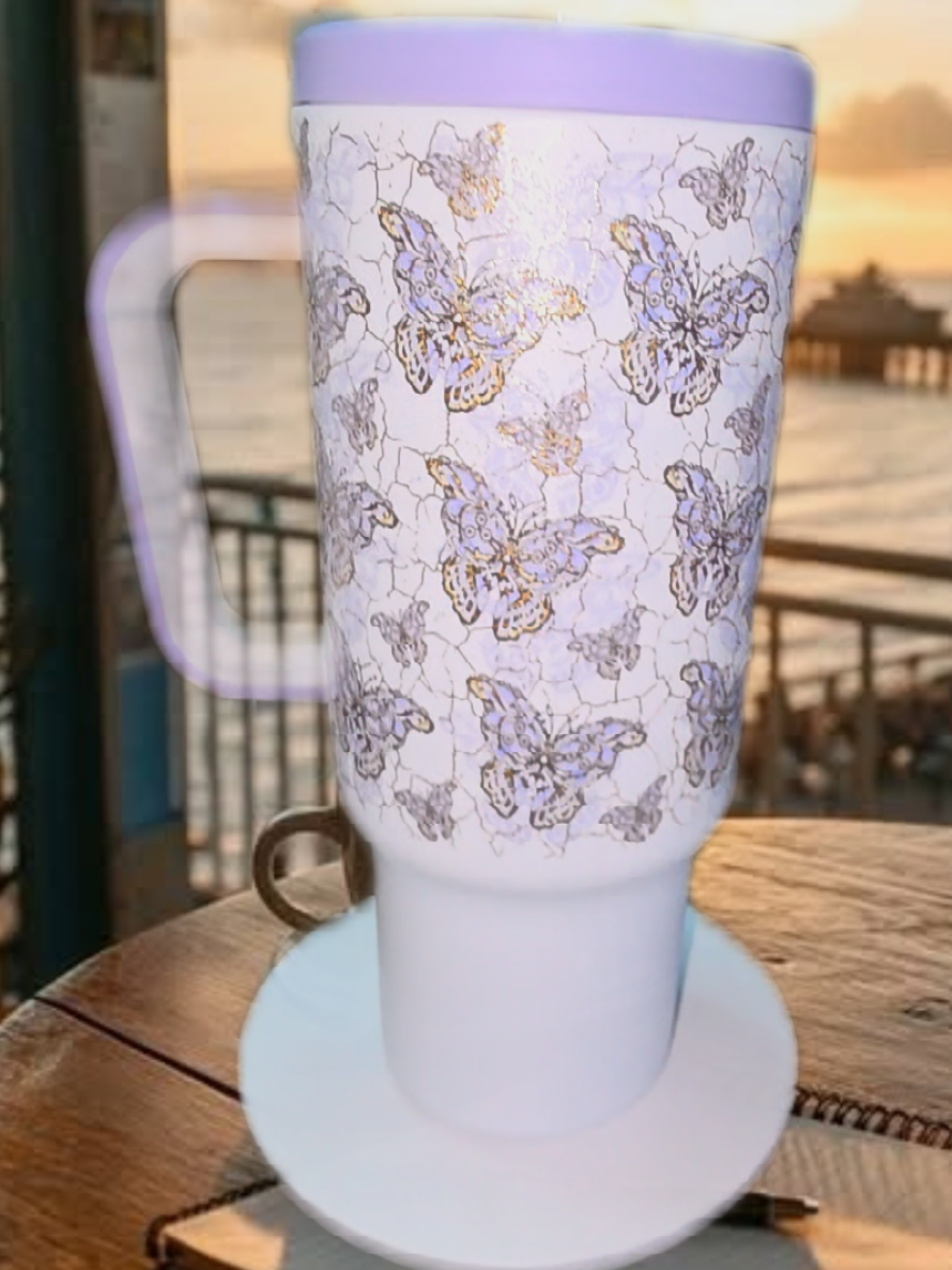 【Latest Style】 - Meoky 40oz Stay Hot Or Cold All Day Stainless Steel Thermos Cup, Perfect For Car, Office & Travel, Large Capacity, Trendy Design, Glow-In-The-Dark Marine Life, Insulated Tumbler With Handle. Father's Day Gifts,Deals For You,GraduationGift #meokytumbler #tumbler #tiktokshop #giftideas 