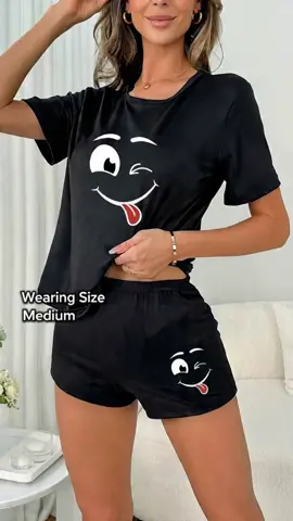 Women's Short Sleeve Sleepwear Sets, Loungewear, Loose Fit Letter Print Design, Casual Comfortable Nightwear, Perfect for Daily Wear & Relaxing Nights, Pajama #pajamas #7piececomforterset #sleepwearfashion #womenpjsets #loungewearsets #comfytwopieceset #womensloungeshorts #womenssets #mensloungewear #womanpajamas