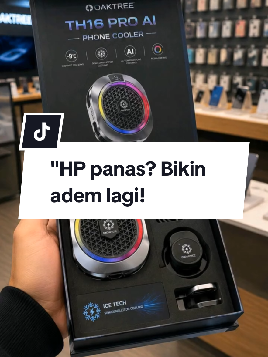 OAKTREE TH16 PRO AI COOLER — Gaming Cool 🔥❄️ #OaktreeCooler #PhoneCooler #GamingHP #funcooler #fyp 