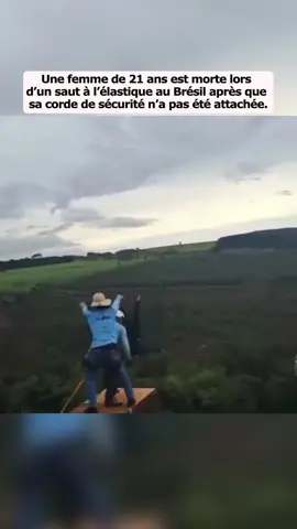 Une femme de 21 ans est morte lors d’un saut à l’élastique au Brésil après que sa corde de sécurité n’a pas été attachée. #DernièreMinute #news #tiktok #foruyou #fpy