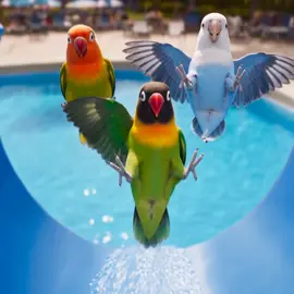 ぽちゃん、ぽちゃん🦜🛟💦 #LoveBirds #BirdTok #R