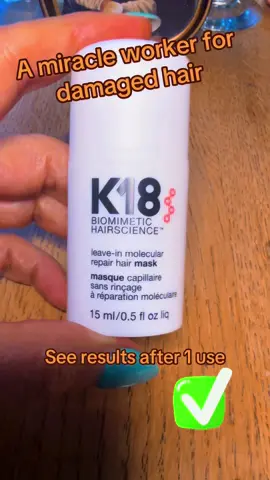You will see a difference after 1 use!! This stuff is amazing #k18results #k18 #fixdamagedhair #amazingresults #hairrepair 