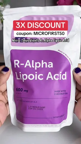 Micro Ingredients R Alpha Lipoic Acid 600mg with Coconut Oil, 120 Softgels #TikTokShopCreatorPicks #DealsForYouDays #WeeklyDeals #SummerVibes #MicroSpotlightDay  *Disclaimer: Prices and coupons may vary based on discount availability. Check the product page for the final price. Promotion may have ended by the time you see this. 