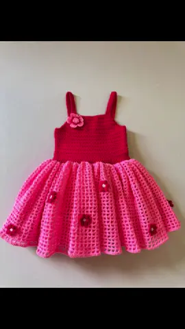 It’s so pretty on her🥰…And yes, she loved it😁🤭. #crochetbabydress #crochetdress #crochet #crochetinspo #crochettiktok 