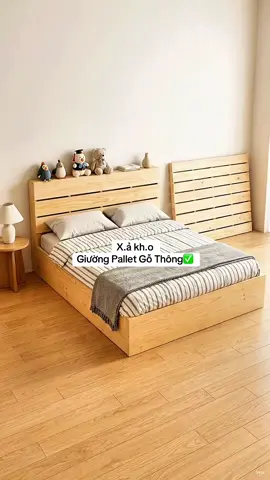 Nâng tầm phòng ngủ hiện đại với Giường Pallet Gỗ Thông Behomes bền bỉ, nhẵn mịn và đã qua xử lý chống mối mọt #giuongpallet #gothong #decorphongngu #noithatdep #xuhuong