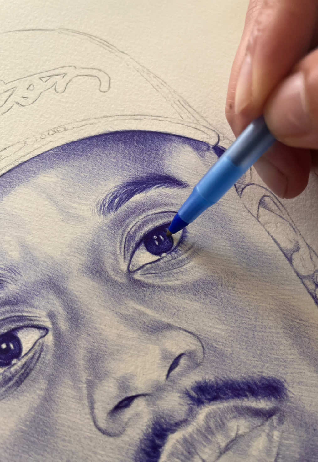 STOP making this drawing mistake!! How to shade eyeballs with a ballpoint pen tutorial 🖋️ #drawingtutorial #howtodraw 