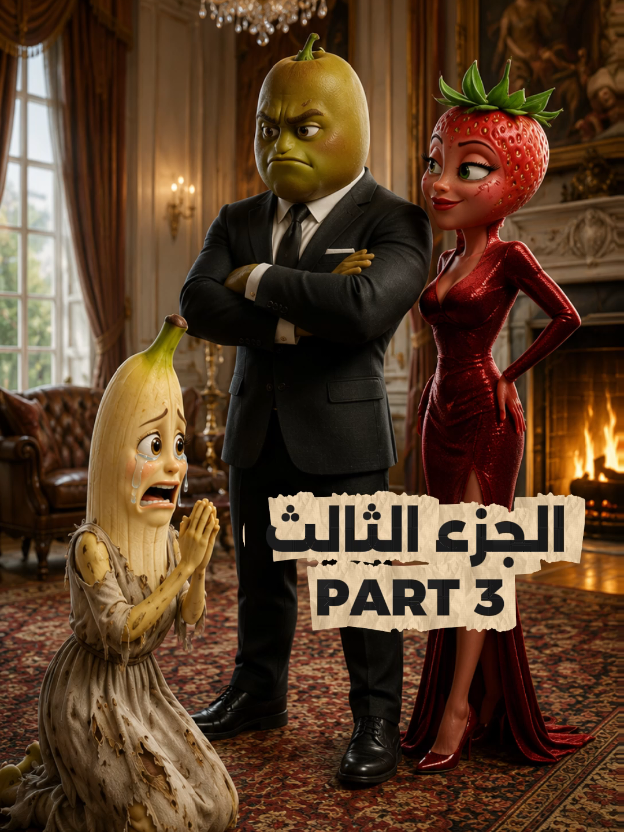 طرد زوجته لما بقى معاه فلوس💔الجزء الثالث#كرتون #ai #fruits