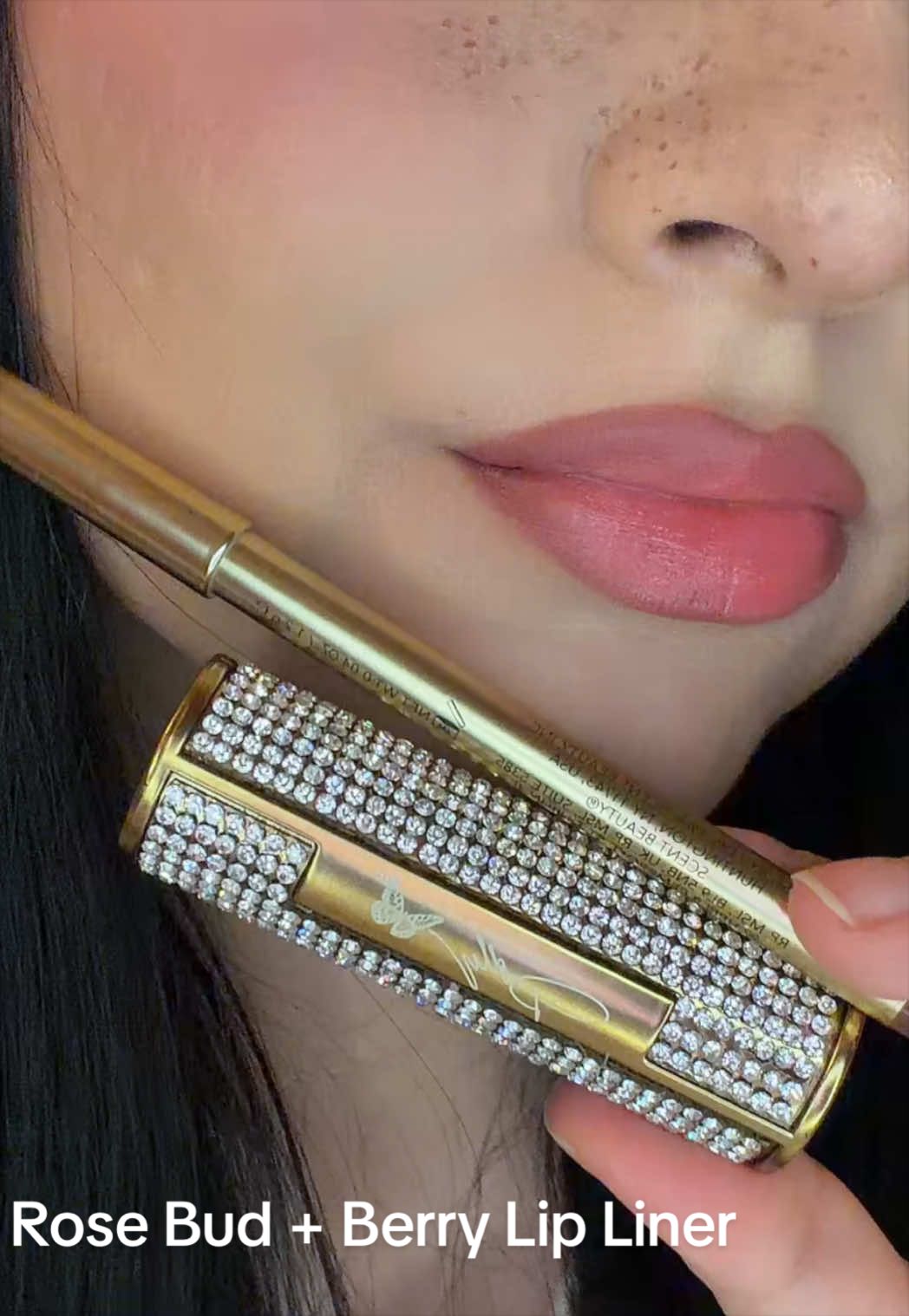 Rose Bud lipstick + Berry Lip Liner 🤩 #dollybeauty #lipcombo #pinklipcombo #lipduo #pinklip 