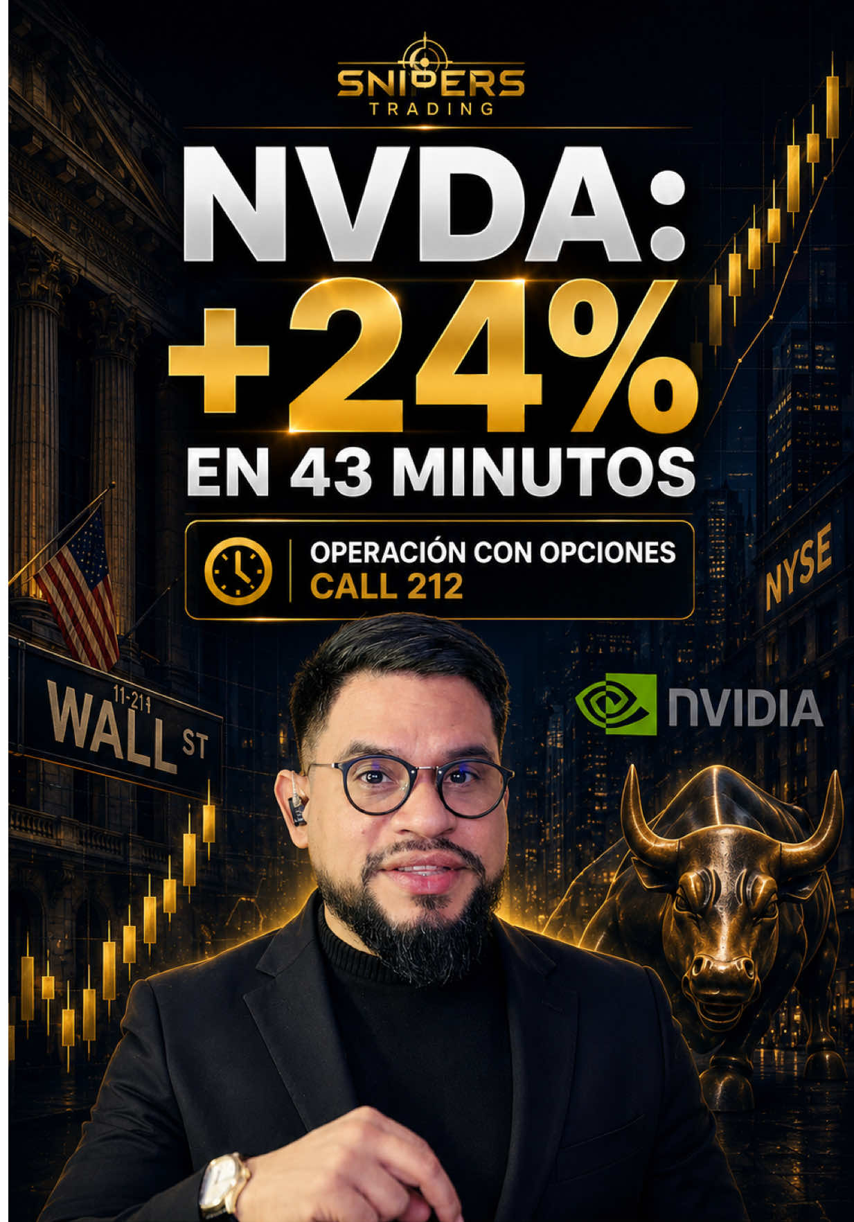 Operación rápida en NVDA: Call strike 212, entrada 12:00, salida 12:43. Resultado: +24% de profit en 43 minutos. Pero la verdadera ganancia no fue solo el porcentaje. Fue ejecutar con disciplina, respetar el plan y salir sin codicia. En Wall Street, el dinero premia la estructura… y castiga la improvisación. #NVDA #OpcionesFinancieras #TradingConOpciones #WallStreetDesdeCero #SnipersTrading