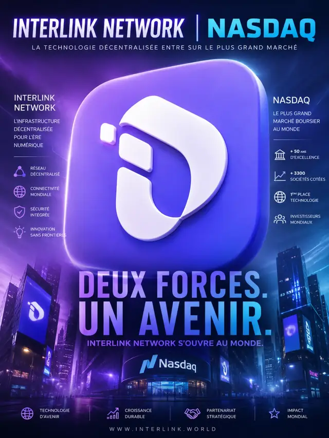 InterLink Network & Nasdaq : Deux visions de l’innovation financière Nasdaq est l’un des plus grands marchés boursiers au monde, reconnu pour accueillir les entreprises technologiques les plus influentes. Il offre aux sociétés un accès aux capitaux et aux investisseurs à travers une infrastructure financière moderne et réglementée. InterLink Network ambitionne de devenir une infrastructure Web3 de nouvelle génération, permettant la tokenisation d’actifs, les paiements numériques et l’échange de valeur sur une blockchain décentralisée. À l’image du Nasdaq pour les actions, InterLink souhaite ouvrir l’accès aux opportunités économiques grâce à la technologie blockchain, en favorisant l’inclusion financière, l’innovation et la participation mondiale. #InterLink #ITL #ITLG  #aes #malitiktok🇲🇱 