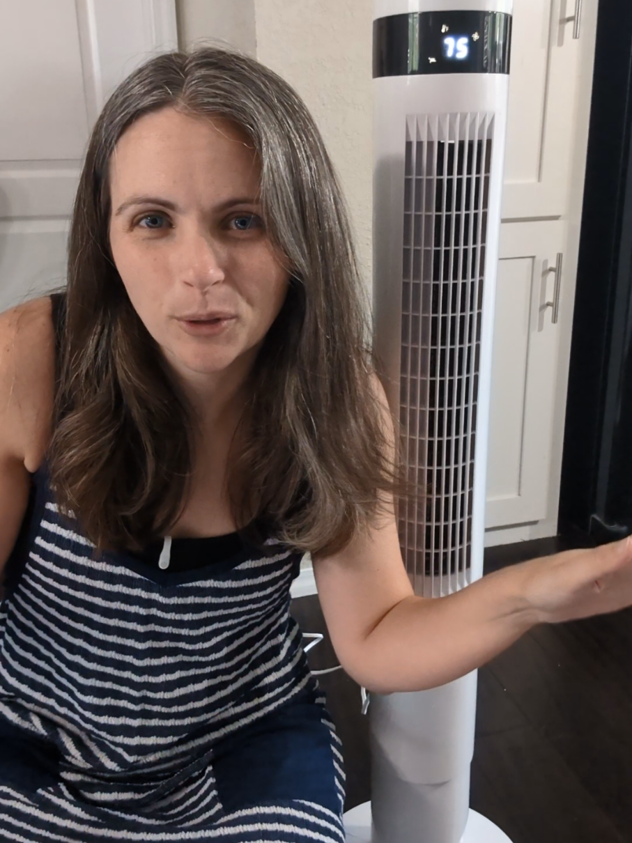 A tall tower fan for cool air #towerfan #fan #noairconditioning 