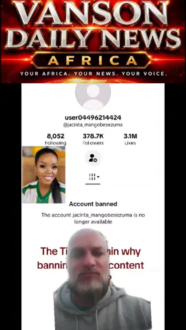 Jacinta ngobese Zuma account has been banned #greenscreen #tiktoksouthafrica #southafrica #breakingnews #latestnews 