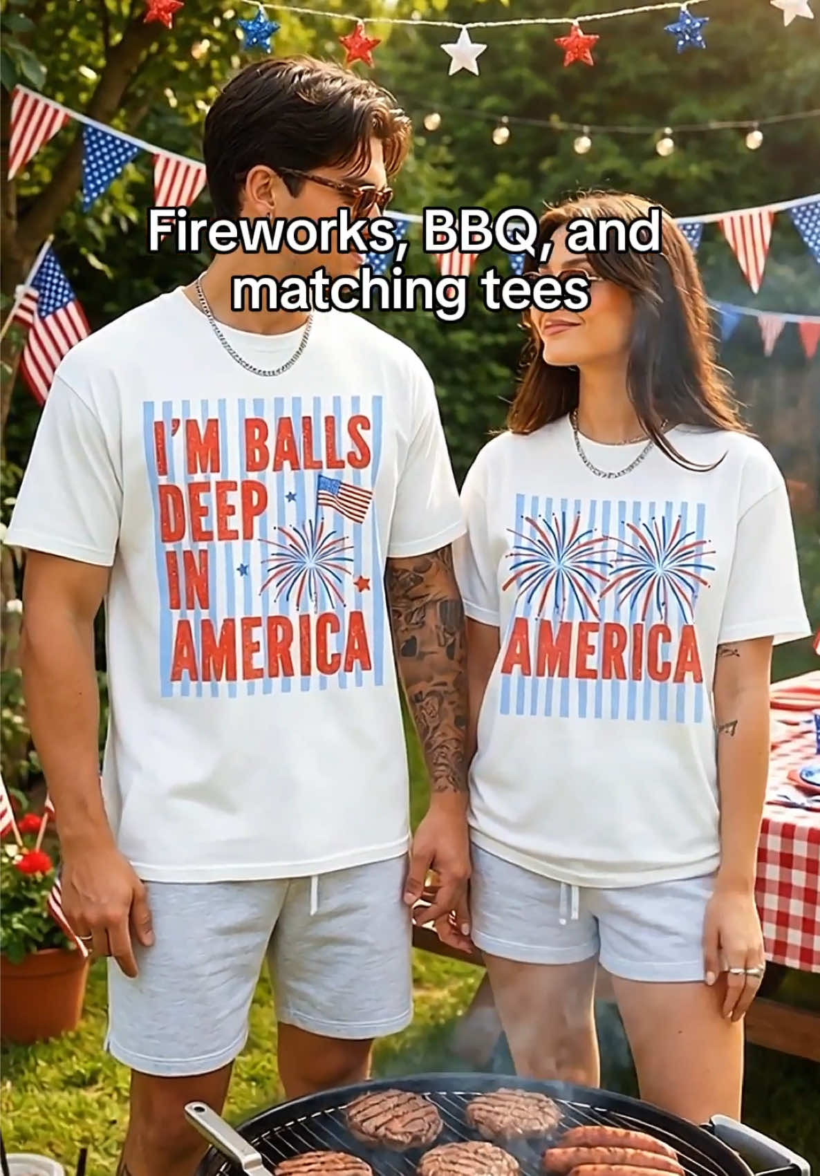 I’m Balls Deep In America 4th of July Striped Shirts, Funny Couples Fourth of July Shirts 🤣🇺🇸✨ #America250 #250thanniversary #4thofjuly #couples #fourthofjuly 