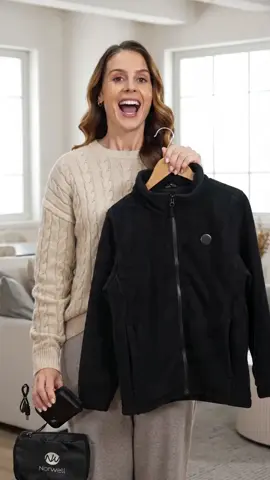 POV: You’re cold but need to stay warm 🔥 This heated fleece jacket has a POWER BANK! 3 levels, waterproof, and *so* cozy. #HeatedCoat #WinterEssentials #TikTokMadeMeBuyIt #ColdWeatherHacks