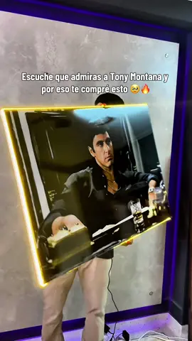 Para el mejor hombre del mundo 🔥 Cuadro en resina y luz neón diseño de Tony Montana, para atraer la abundancia 💰 Medida del cuadro de 80 x 60cm  #tonymontana #scarface #ideaderegalo #regaloparapareja 