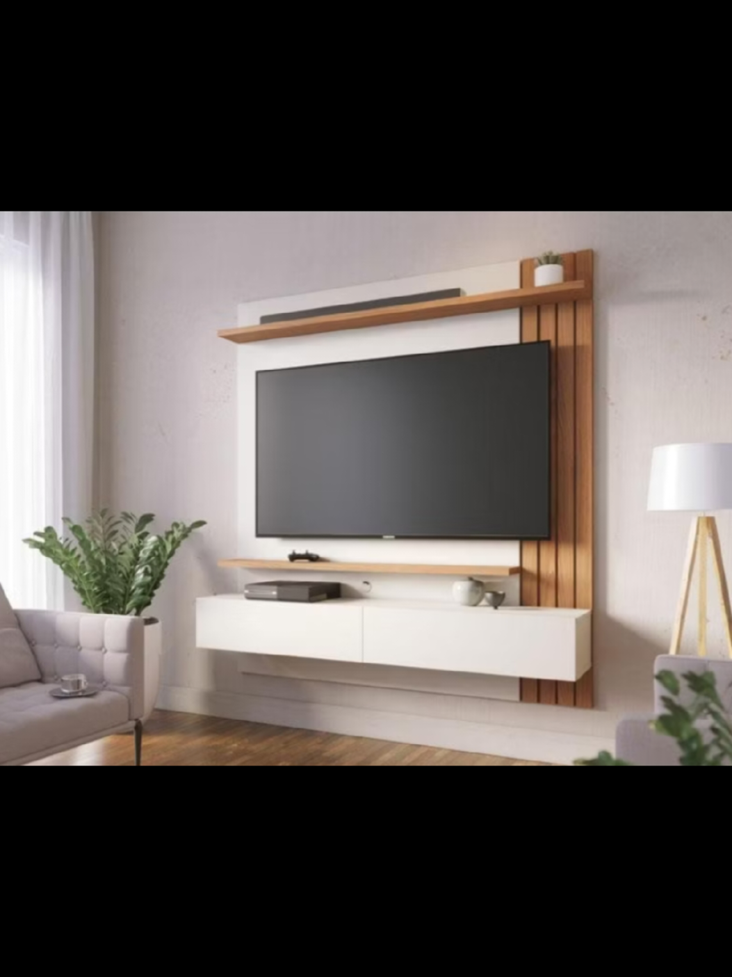 Rack funcional e compacto: perfeito para Design minimalista que combina com tudo! Deixe sua sala mais linda✨ Painel para Tv Home Suspenso Juriti 1.5 Off White Matte Freijó por R$403,31 Pix. #decoracao #homedecor #moveis #rack #achadinhosdashopee 