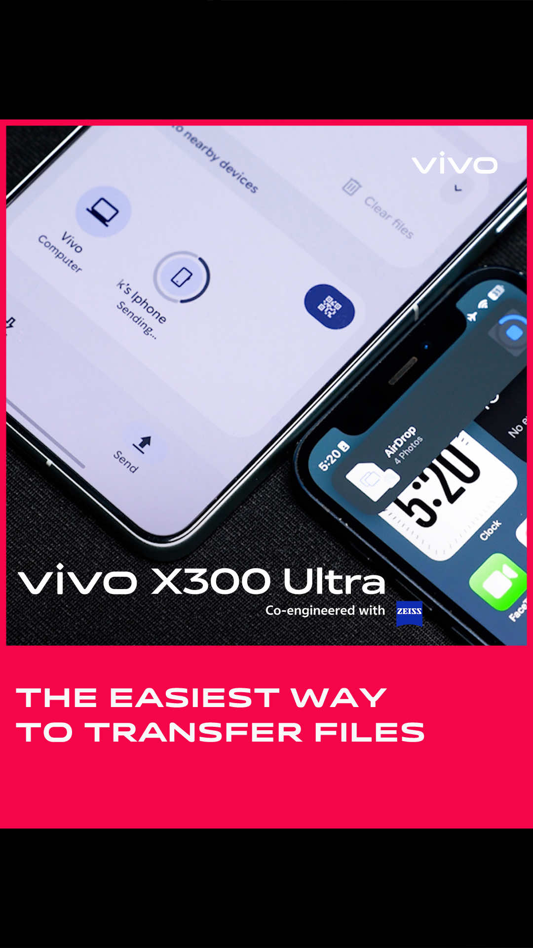 From vivo to iPhone? No problem. 📲⚡ With vivo X300 Ultra’s Quick Share, sharing your favorite shots is faster and easier than ever. No cables, no hassle—just tap and send. #X300Ultra #fyp #foryourpage #viral 