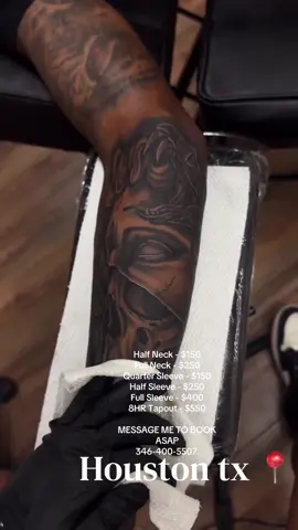 #thingstodoinhouston HALF SLEEVE 🫢👀#CustomTattoo #foryoupage #inked #fypシ゚viral 