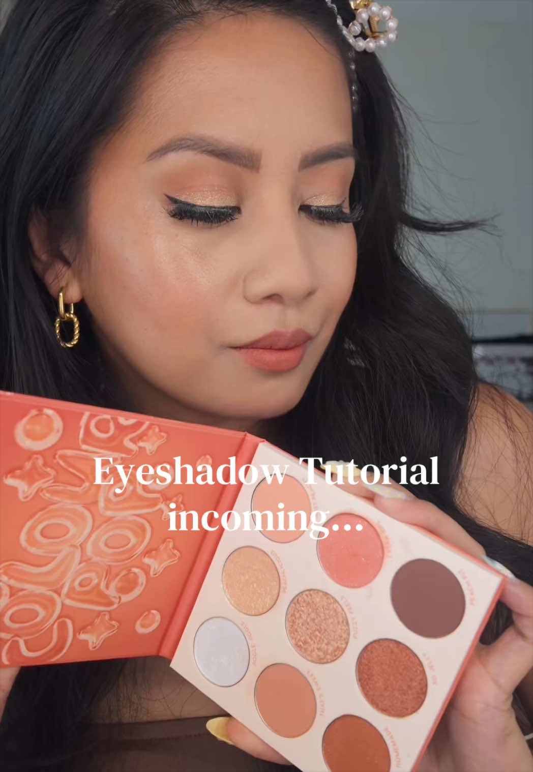 Peach Eyeshadow Tutorial! @ColourPop Cosmetics #colourpopcosmetics #cppartner #tiktokshopcreatorpicks #eyeshadowtutorial #grwm 
