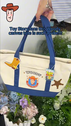 Two-tone canvas,star embroider & detachable cowboy boot charm fr!#toystory5 #totebag #miniso #dealsforyoudays #wood 
