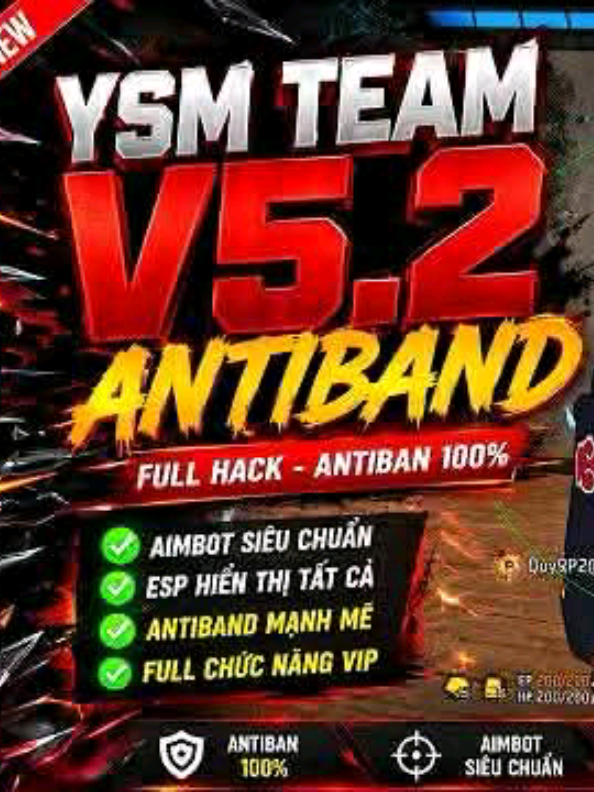 Share Menu Ysm Team V5.2 No Key Antiban! #xuhướng #viral #freefire #ysm #menu 