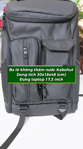 Ba lô không thấm nước Kabohut dung tích lớn 30x18x48 (cm), đựng laptop 17,3 inch. Nhiều ngăn lớn nhỏ tiện lợi. #balo#balodep #balodulich #tiktokshop #tiktokshop66 