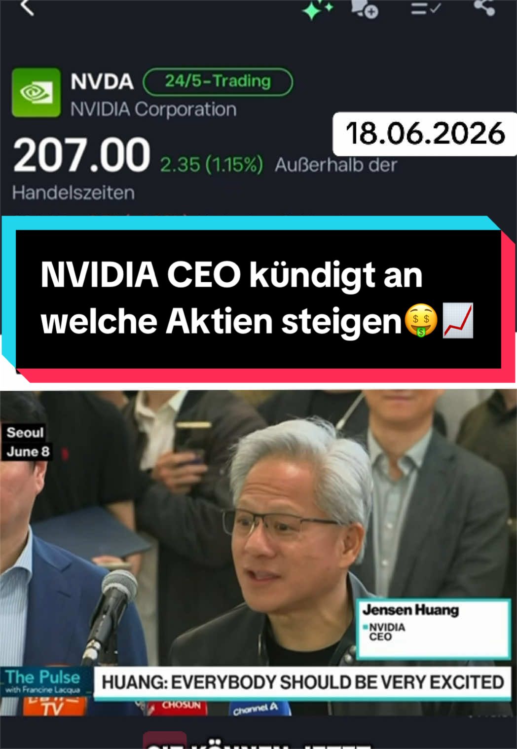 NVIDIA CEO jensen Huang kündigt an welche Aktien steigen werden #nvidia #aktien #finanzen #börse #investieren Wie immer keine Anlageberatung. 