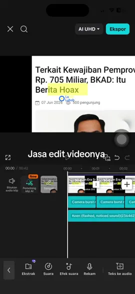 Timeline edit video di capcut Intro berita hoax, opening berita hoax, aku bisa buat video seperti ini karena aku buka jasa edit video, yang mau dibuatkan video serupa bisa chat wa di bio ya #jasaeditvideo #opening #capcut #intro #hoax 