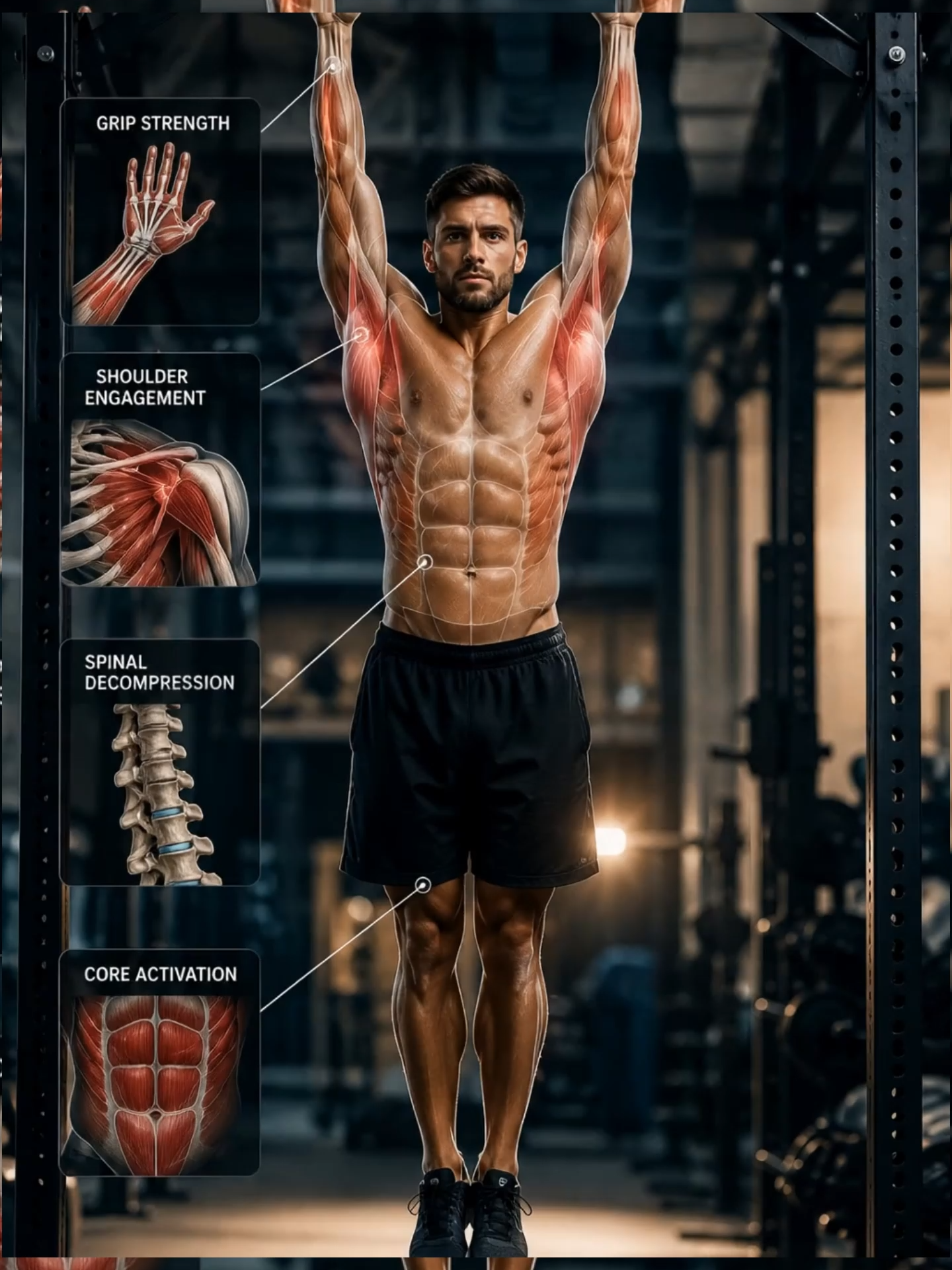 What Happens If You Hang from a Bar Every Day for 30 Days? What if you spent just 60 seconds hanging from a pull-up bar every day for 30 days? 🏋️‍♂️ Dead hangs can help decompress your spine, improve posture, strengthen your grip, activate your core, and build shoulder endurance. While results vary, many people notice significant improvements in mobility and upper-body strength. Try the 30-Day Dead Hang Challenge and see what happens! #DeadHang #FitnessChallenge #PostureFix #GripStrength #SpineHealth #Mobility #WorkoutTips #BodyHack #FitnessMotivation #HealthyLifestyle #StrengthTraining #Calisthenics #GymTok #ViralShorts #DidYouKnow #FitnessFacts #ExerciseScience #30DayChallenge #HealthTips #YouTubeShorts