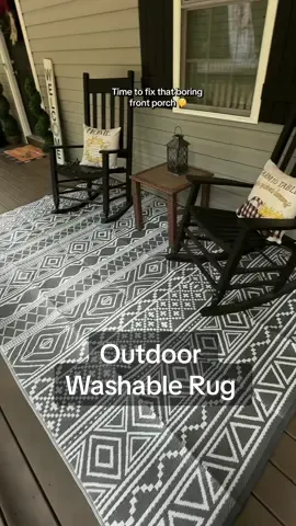 It was officially time to fix that boring fron porch! If your outdoor space needs a quick, budget-friendly glow-up, this  @Garvee Homestead washable rug is a total game changer. It’s waterproof, double-sided, and so easy to clean.  #PorchMakeover #PatioDecor #OutdoorRug #BudgetHomeDecor #dealsforyoudays 