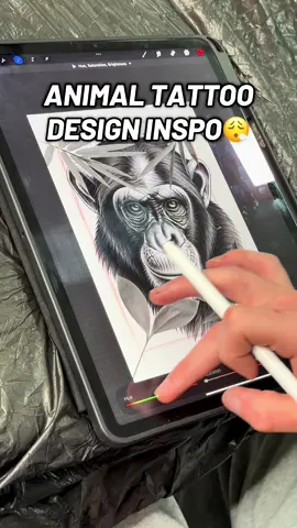 Animal tattoo design process🔥 #animaltattoo #procreate  #tattoodesign #tattooideas #tattooinspo 