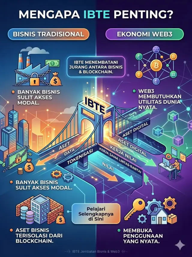 Banyak bisnis sulit akses modal & asetnya terisolasi dari blockchain. Di sisi lain, Web3 butuh utilitas dunia nyata. ‎​IBTE hadir sebagai jembatan yang menghubungkan bisnis tradisional dan ekonomi Web3 melalui tokenisasi! ‎​#InterLink#ITLG #ITL
