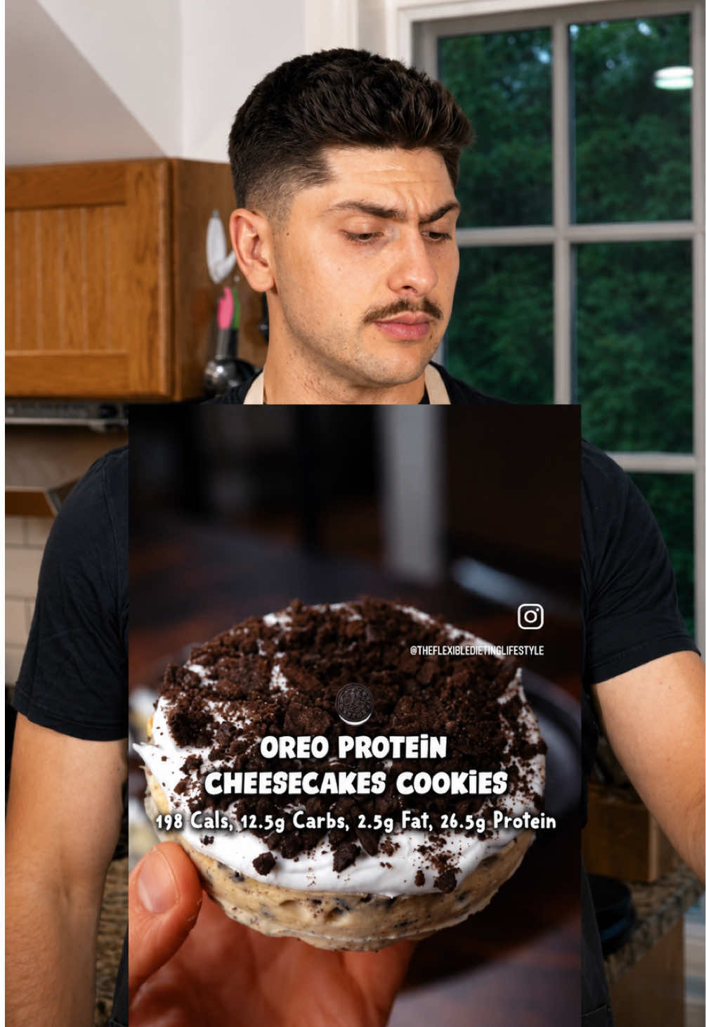 Gas ⛽️ or Trash 🗑️? Oreo Protein Cheesecake Cookies 🍪  These are basically cheesecake, cookies, and Oreos all rolled into one ridiculously high-protein dessert 💪 Macros (per serving – makes 4) Calories — 236 Protein — 22g Carbs — 18g Fat — 10g Ingredients 🥣 1 Egg or 50g 1/4 Cup Egg Whites or 50g 1 Cup or 240g 0% Greek Yogurt 1/2 Cup or 120g 2% Cottage Cheese  1/2 Cup or 120g 1/3 Less Fat Cream Cheese  1 Scoop or 33g  Vanilla Whey Isolate 2 Tbsp or 14g Cheesecake Pudding Mix 2 tsp or 10g Monk Fruit Sweetener 4 Sugar Free Oreos  Topping (optional): Add +23cal per serving 100g Vanilla Greek Yogurt +2 Sugar Free Oreos  How to make: 🧑‍🍳 1️⃣ Add the egg, egg whites, Greek yogurt, cottage cheese, and cream cheese to a blender and blend until smooth. 2️⃣ In a separate bowl, combine the whey protein, cheesecake pudding mix, and monk fruit sweetener. 3️⃣ Slowly fold the wet ingredients into the dry ingredients until fully combined, being careful not to overmix. 4️⃣ Crush the Oreos and gently fold them into the batter. 5️⃣ Divide the batter evenly between 4 small cheesecake molds or ramekins. Place them into a larger baking dish and fill the dish halfway with warm water to create a water bath. 6️⃣ Bake at 300°F for 30 minutes. Turn the oven off, crack the oven door, and leave them inside for another 25 minutes. 7️⃣ Let cool at room temperature for 30 minutes, then transfer to the refrigerator for 4–6 hours until fully chilled and set. 8️⃣ Top with crushed Oreos, light whipped topping, or your favorite cheesecake toppings and enjoy. Verdict: Certified Gas ⛽️ Original Video: @theflexibledietinglifestyle on IG  Definitely a labor of love, but these are a smash. The texture comes out insanely close to real cheesecake and each one packs over 20 grams of protein. #highproteinrecipes #mealprepideas #fitnessfood #gasortrash #certifiedgas