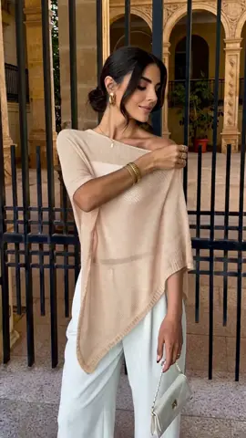 Elegant Minimalist Shawl Pullover, Lightweight Breathable Multi-Wear, Casual Daily Wear, Spring & Fall, Plain Design, Women's Fashion #أزياء_صيفية_لطيفة #clothingessentials #oversizedtops #fashionablewomensclothing #womensfauxtwopieceworkoutset #2piecesweaterset #shawloutfit #pulloverwomens #cashmeresweater #trendyknitwear
