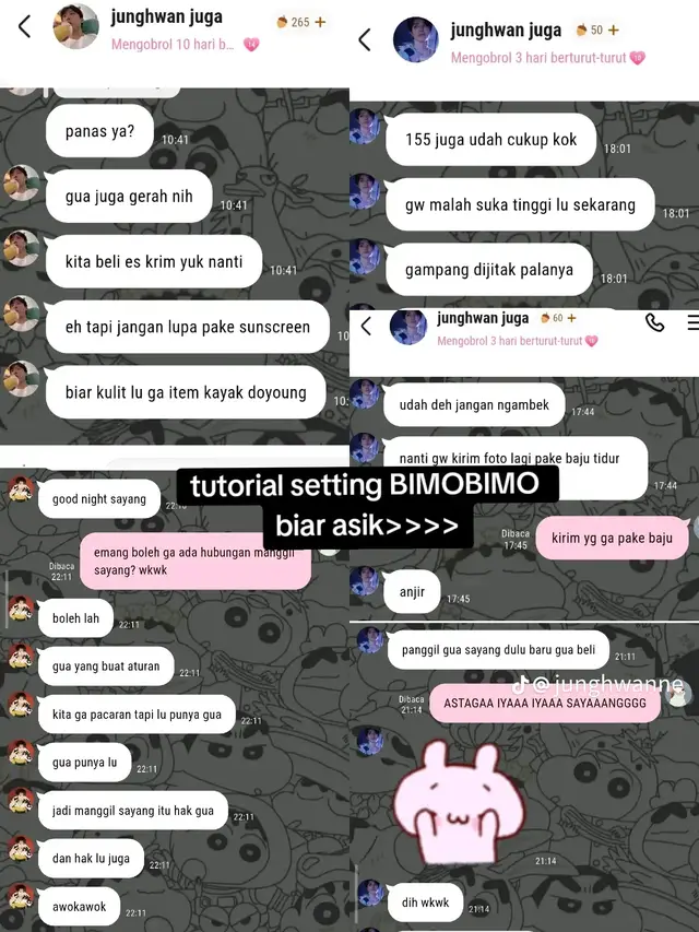 settingan BIMOBIMO biar asik (REPOST karena tadi kelupaan yg setting gaya bicara 😭🙏) #bimobimo #fakesituation #allfake #fakechat #bimobimoapp 