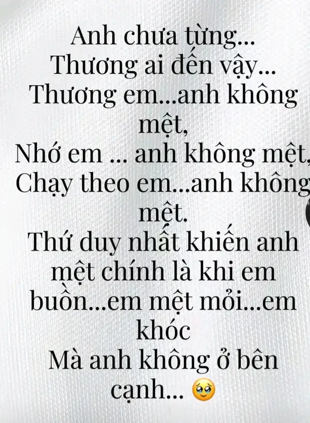 Đừng bao giờ bắt mình phải chịu buồn tủi nha e..vì lúc nào a cũng ở đây..