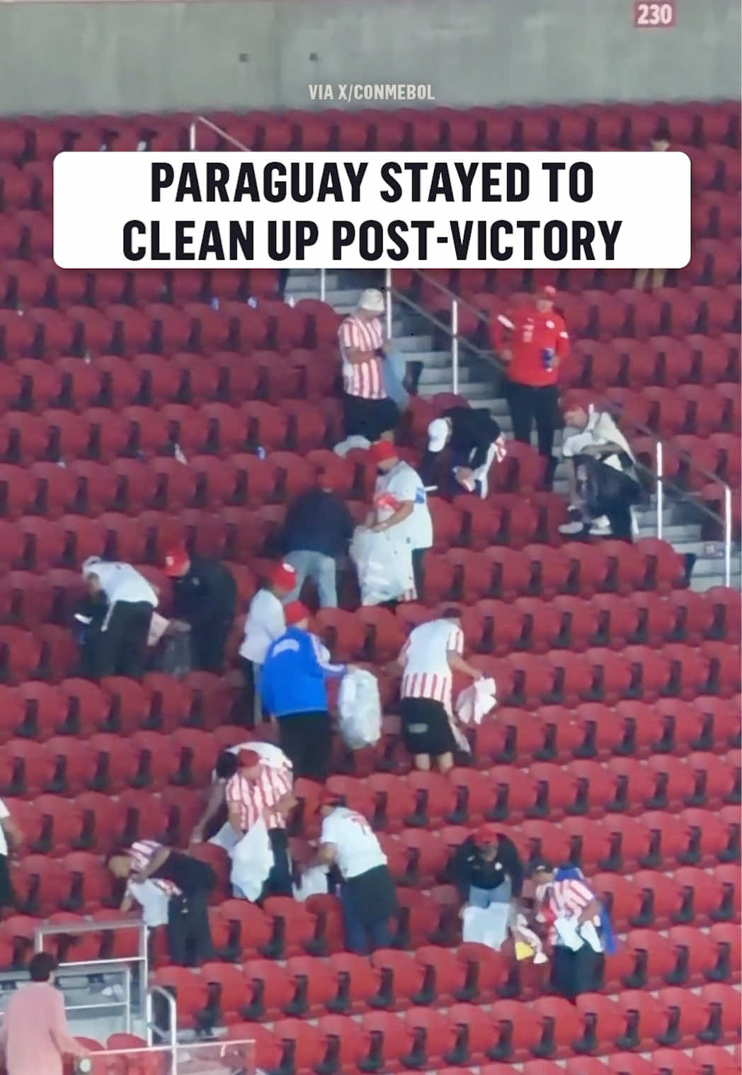 Paraguay fans did not rush out of the stadium despite their big victory (via X/CONMEBOL) #paraguay #fifaworldcup #Soccer 