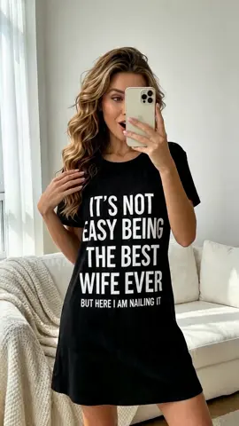 Women's Short Sleeve Round Neck Nightgown, Chic Slogan Print, Loose Fit, Breathable, Daily Home Wear, Casual & Home Office Loungewear #cozyloungewearset #womensloungewear #womanpajamas #cuteloungewear #matchingloungewearset #usloungewearlooks #womenpajamas #CozyLoungewear #2in1gown #flatteringloungewear