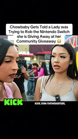 Chowbaby Gets Told a Lady was Trying to Rob the Nintendo Switch she is Giving Away at her Community Giveaway 😳 #chowbaby #fyp 