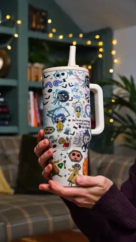 Coraline Cartoon Style 40oz Stainless Steel Tumbler with Lid and Straw, Vacuum Insulated Thermal Cup, Travel Mug for Movie Fans #aestheticcoffeecups #luxurydrinkware #cupaccessories #uniquemug #sublimationtumbler #halloweenmug #aestheticdrinkware #twilightmug #personalizedtumbler #engravedtumbler