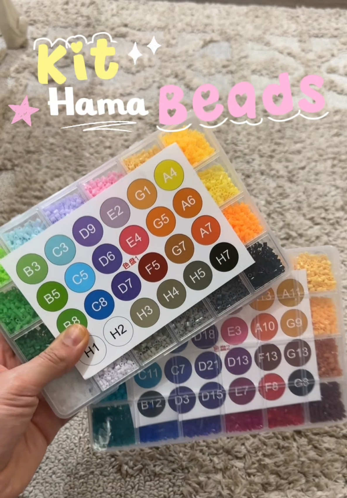 Kit para hacer Hama Beads ⭐️🌈 Haz la figurita que tú quieras solo pon en tu navegador “Hama beads” y te da muchas ideas de figuritas 💖 #HamaBeads #PixelArt #llaveros #kit #figuritas 
