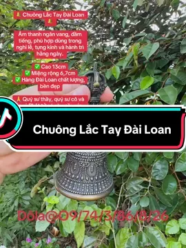 🔔 Chuông Lắc Tay Đài Loan 🔔 Âm thanh ngân vang, đầm tiếng, phù hợp dùng trong nghi lễ, tụng kinh và hành trì hằng ngày. ✅ Cao 13cm ✅ Miệng rộng 6,7cm ✅ Hàng Đài Loan chất lượng, bền đẹp 🙏 Quý sư thầy, quý sư cô và quý Phật tử có nhu cầu xin hoan hỷ ib để được tư vấn chi tiết ạ. Dôla@o9/74/3/86/8/26 #ChuongLacTay #DoPhatGiao #VatPhamPhatGiao #PhatTu #DoTamLinh