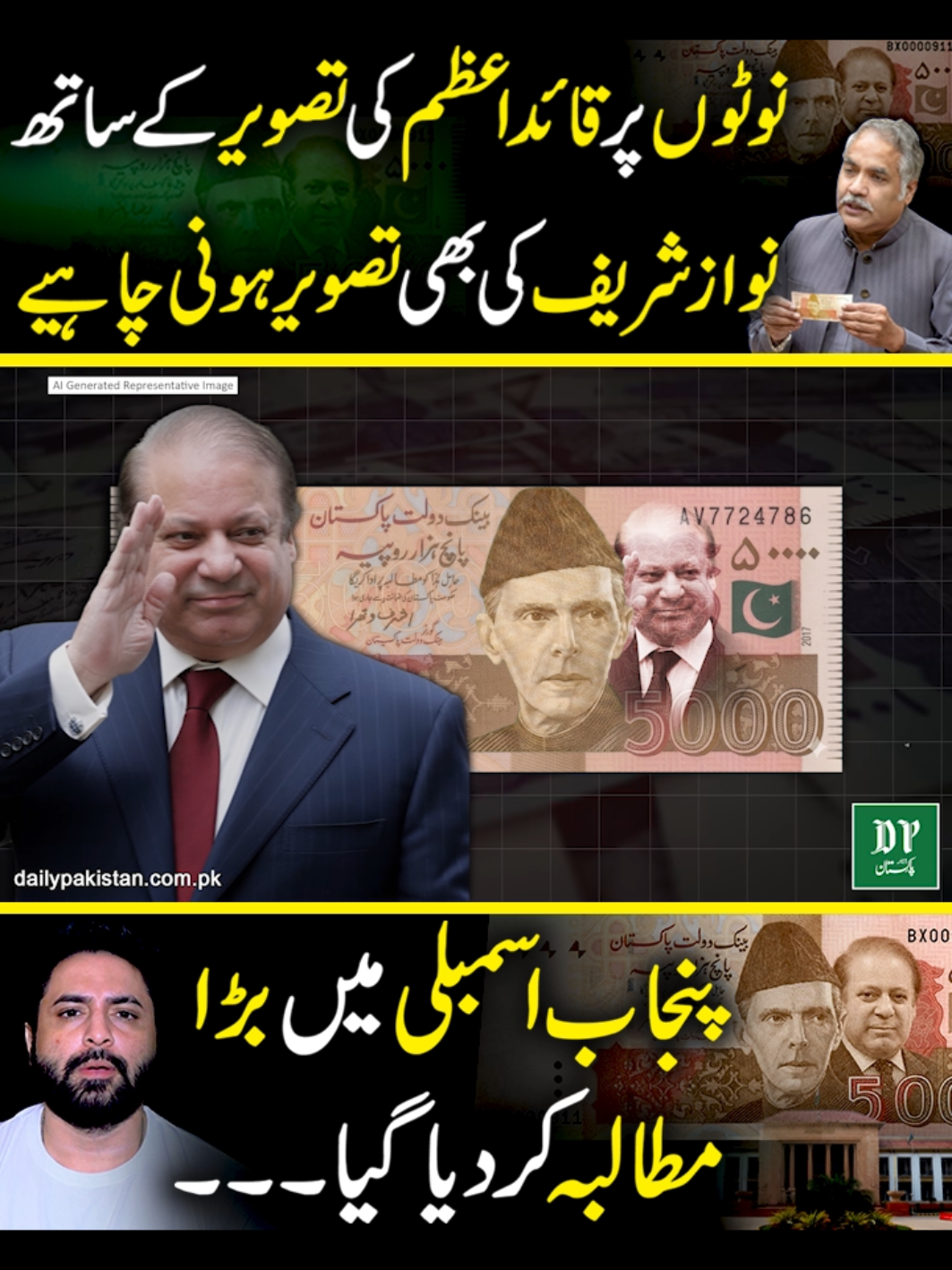Nawaz Shareef ki Currency Noton Pr Tasveer...😳😳 #YasirShami #CurrencyNotePic #NawazShareefPicOnnotes #ArshadMalikMPA #punjabassembly 