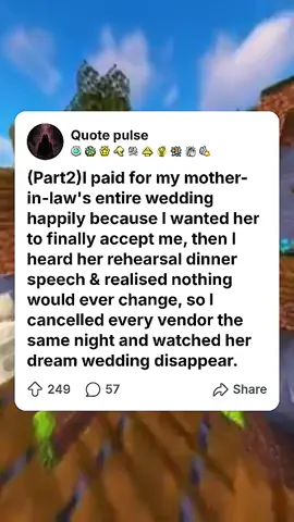 (part2) I paid for my mother-in-law's entire wedding happily because I wanted her to finally accept me, then I heard her rehearsal dinner speech & realised nothing would ever change, so I cancelled every vendor the same night and watched her dream wedding disappear.#redditstories #RelatosDeAmor #historiatiktok #HistoriasDeLaVida #TalesRush 