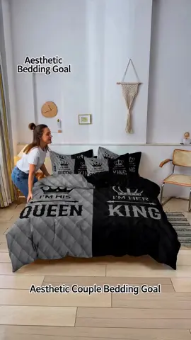 Crown Couple Pattern Digital Print Bedding Duvet Cover Set, 3 Pieces Including Duvet Cover & 2 Pillowcases, Ideal for Family, Hotel, Dormitory #coolbedding #kingbedframe #kingsizebedding #queensizeblanket #beddingcombo #bedaccessories #reversiblebedding #sheinpillowcasecovers #threepiececomforterset #bedroomblanket