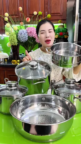BỘ 5 NỒI INOX 3 ĐÁY THÂN ĐỨNG #xuhuongtiktok2026 #lycocham1987 #noiinoxcaocap #noiinox 