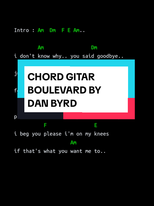 Boulevard BY DAN BYRD Dengan Chord Gitar Full Lirik #creatorsearchinsights #laguviral #danbyrd #boulevard #chords 