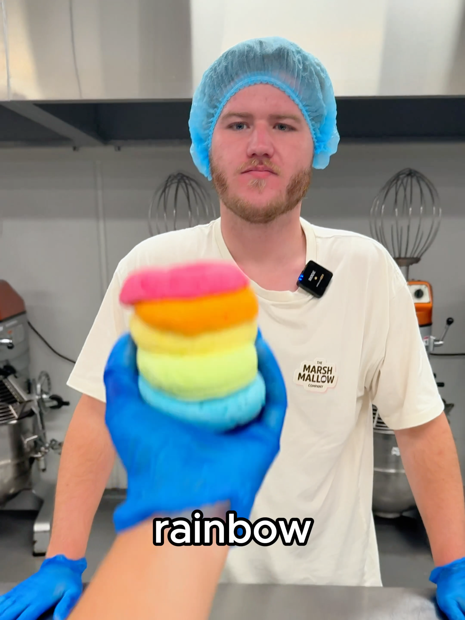 Can our colourblind editor stack Marshmallows in Rainbow order?🫣 How do you think he did? #marshmallow #satisfying #SmallBusiness #challenge #fyp #colorblind