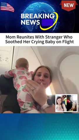 Rebekka Garvison couldn't stop her 4-month-old baby from crying on a plane untila stranger got thetot to settle down. She was flying from Chicago to Atlanta to visit her husband Nick. #foryou #news #breakingnews #fypviral #tiktok 